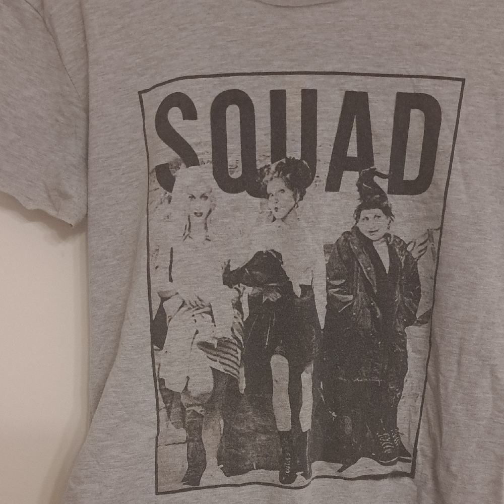Gray Graphic T-Shirt with 'SQUAD' Print